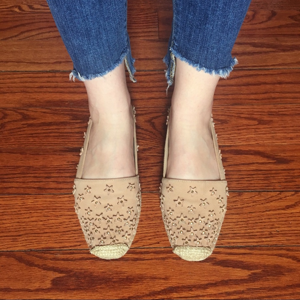 Zara Blush Suede Star Espadrilles